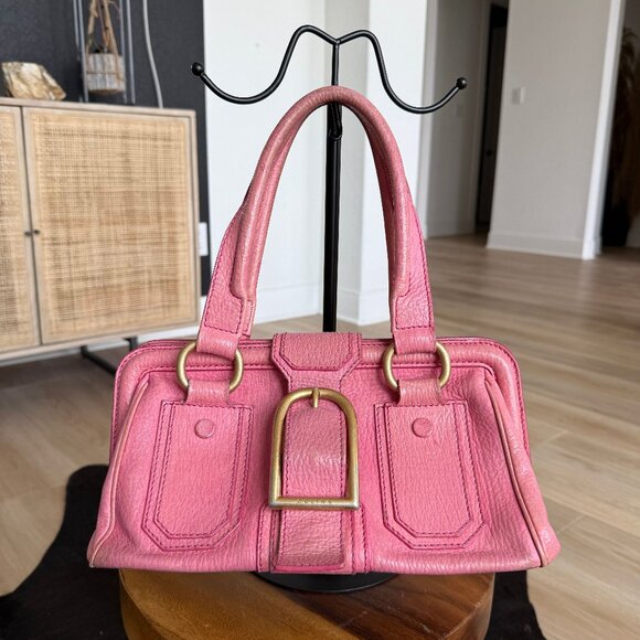 Celine Handbags - Celine Ella Frame Pink Leather Handbag